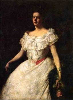 William Merritt Chase : Portrait of a Lady with a Rose